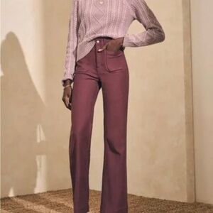 Faherty Women's patch pocket pants in grape size 24